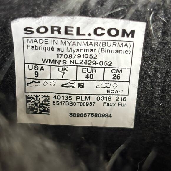 Sorel Joan of Arctic Waterproof Faux Fur Snow Boot Gray Black Women's Size 9 - Picture 4 of 7